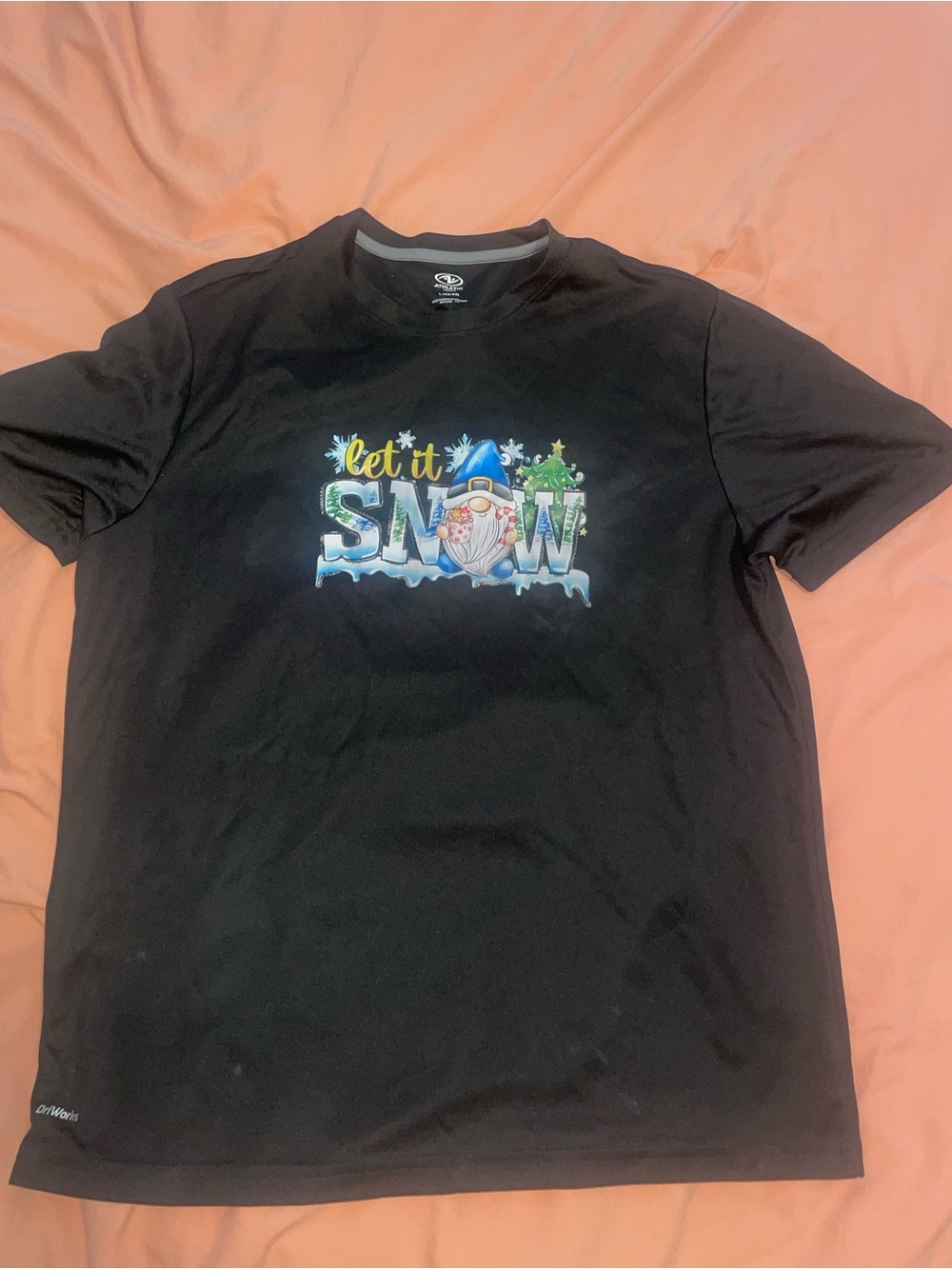 Black 'Let It Snow' Graphic Men's Swim Shirt
